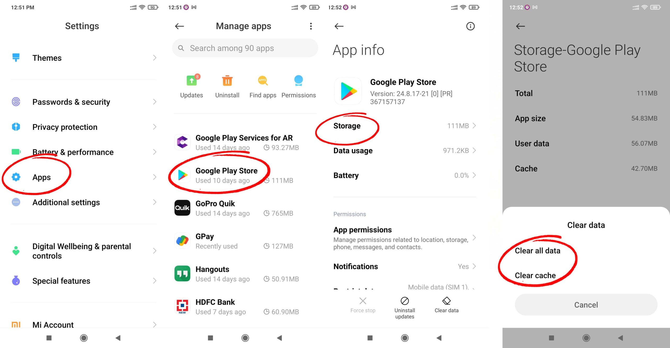 google-play-store-Cache-and-App-Data