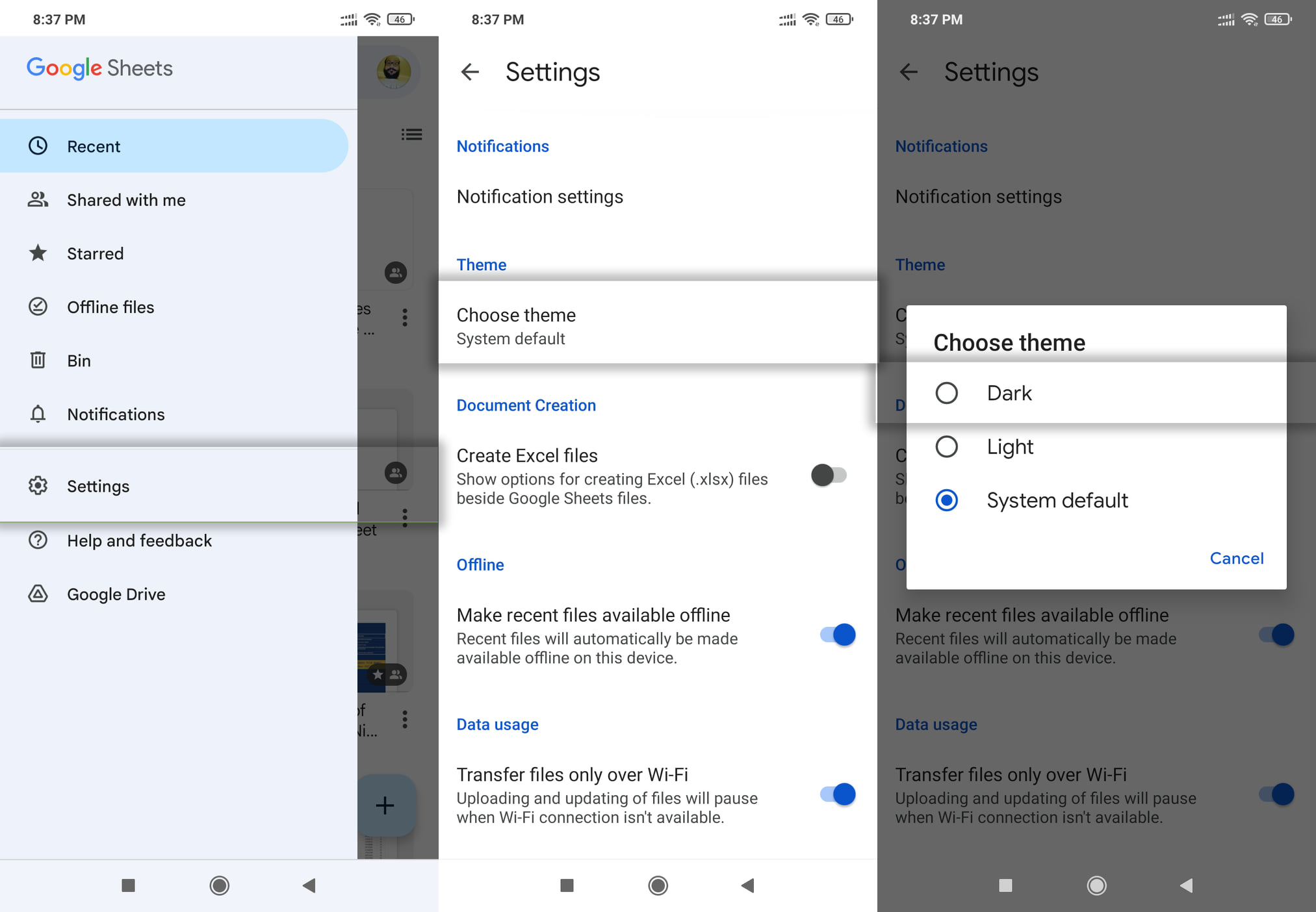 Enable-Dark-Mode-In-Google Docs-Sheets-And-Slides-On-Android